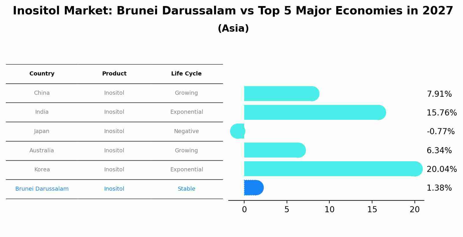 Inositol Market: Brunei Darussalam vs Top 5 Major Economies in 2027 (Asia)